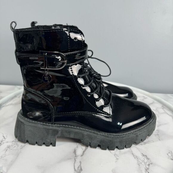 Lily Women’s Glossy Combat Boots sz 7 (Japan 250) NEW #K154 - Picture 3 of 8